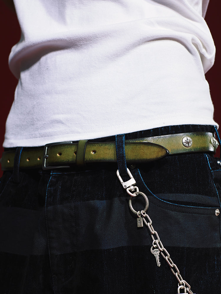 Remedy rivets old leather belt