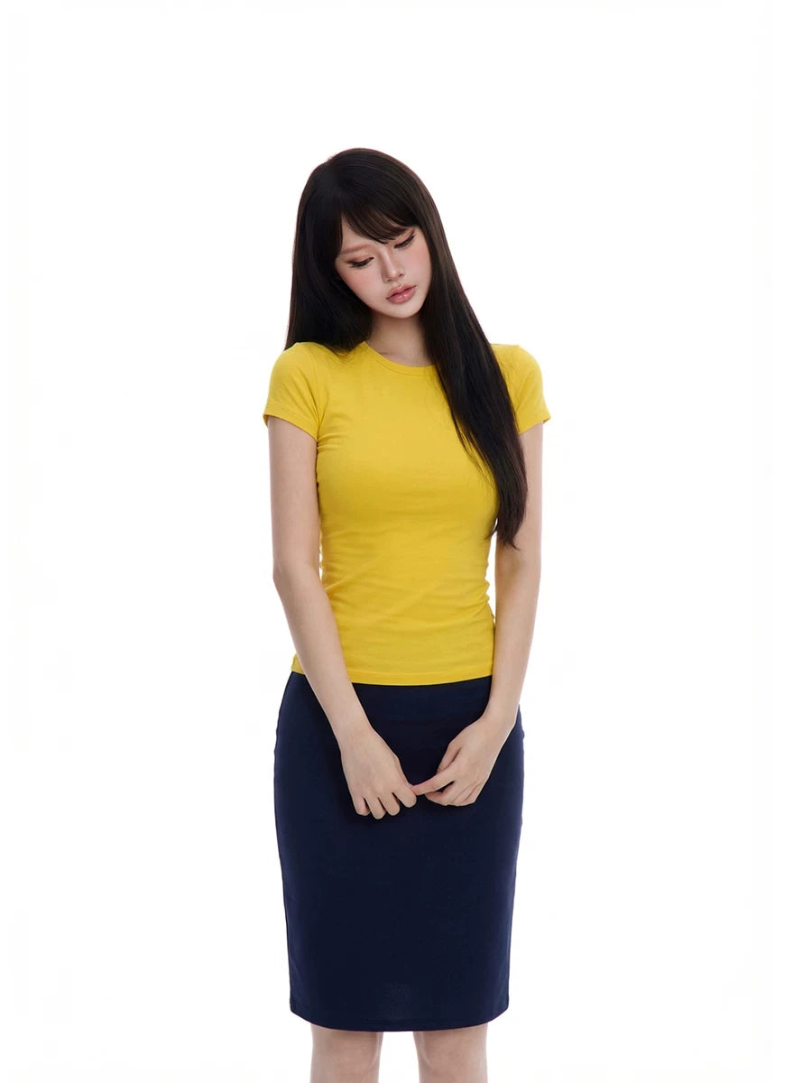 WITHMIN Straight Shoulders Slim and Slim Tee