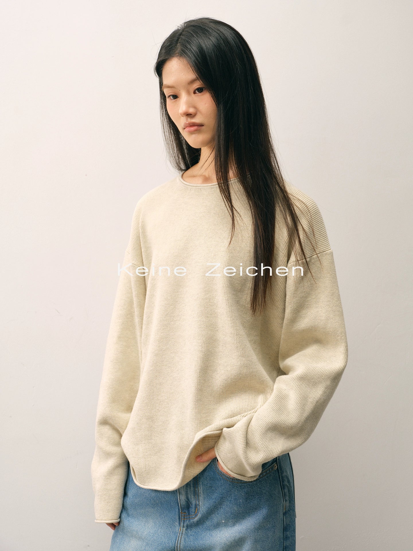 NO LOGO Lazy and Sagging Knitted Sweater