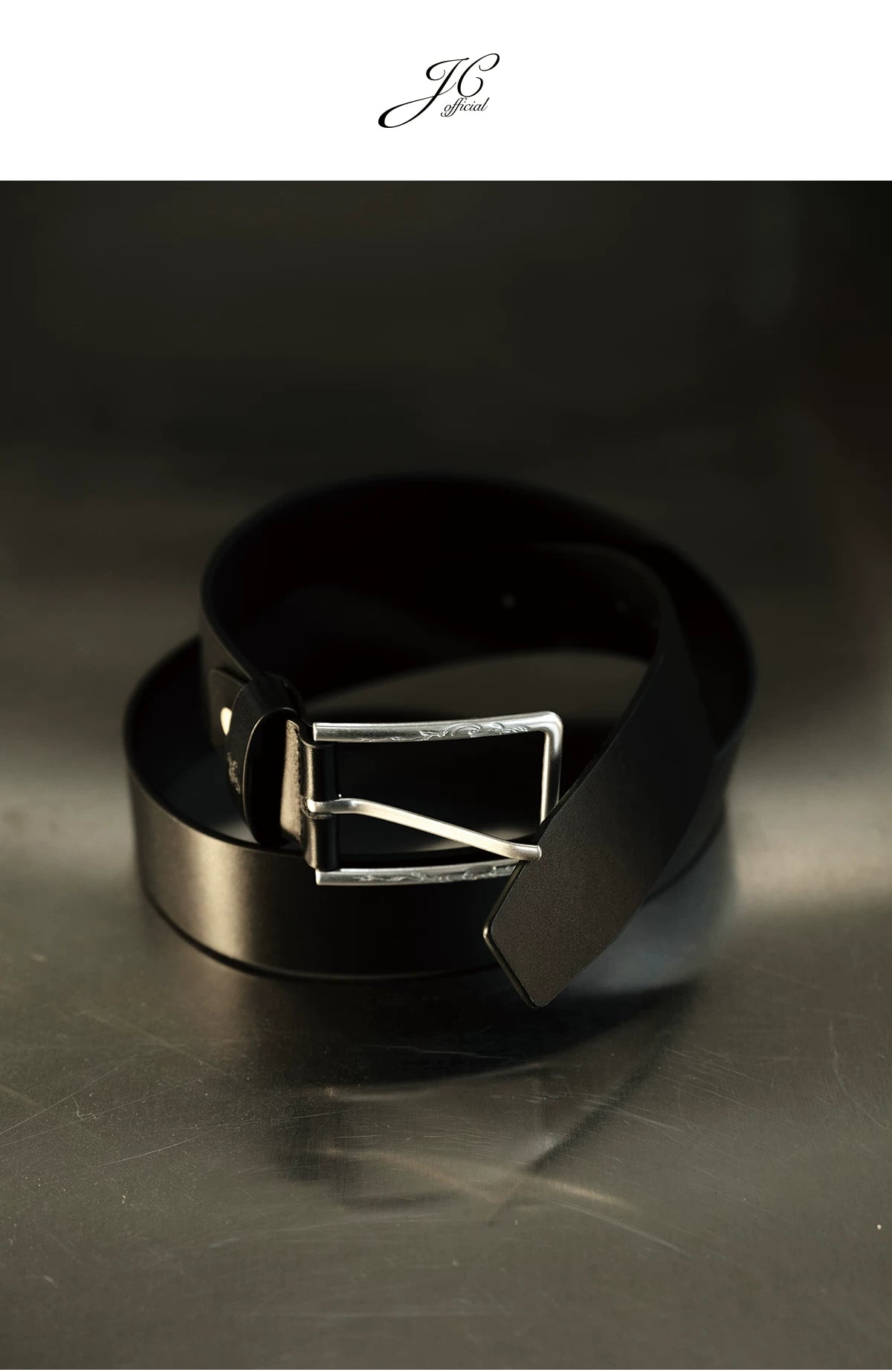 JCAESAR Carved Wide-body Cowhide Belt