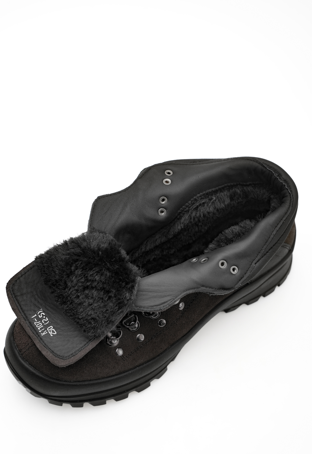 No Logo Patchwork Calfskin Hiking Boots