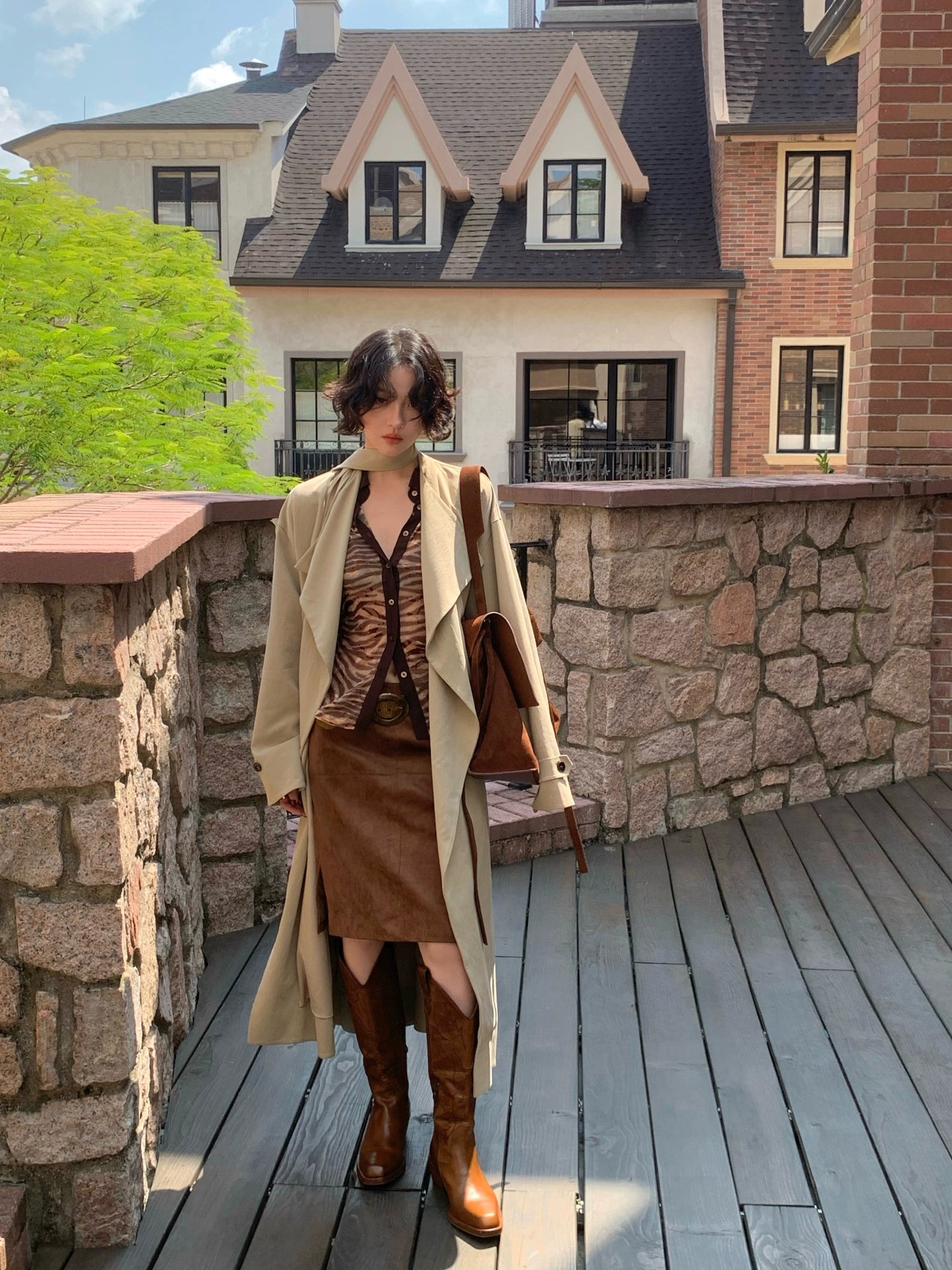 KELIFAN Retro Loose Lapel Trench Coat