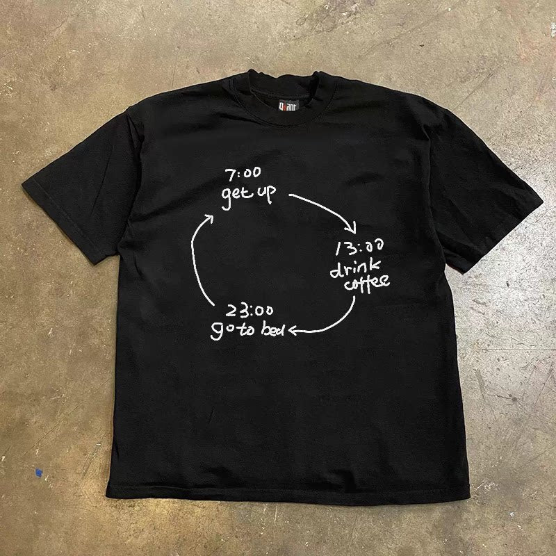 UPUPXIA Simple Hand-painted Loose Tee