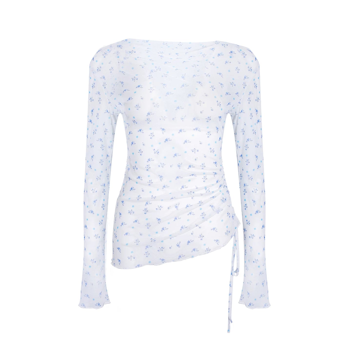 Wildberry Slim Skinny Floral Long Sleeve Sunscreen Blouse