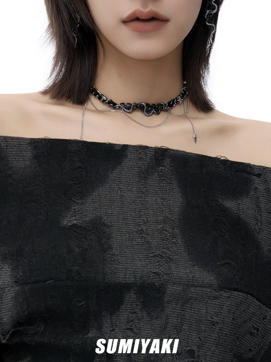 SUMIYAKI Yemengard Punk Snake Collarbone Chain