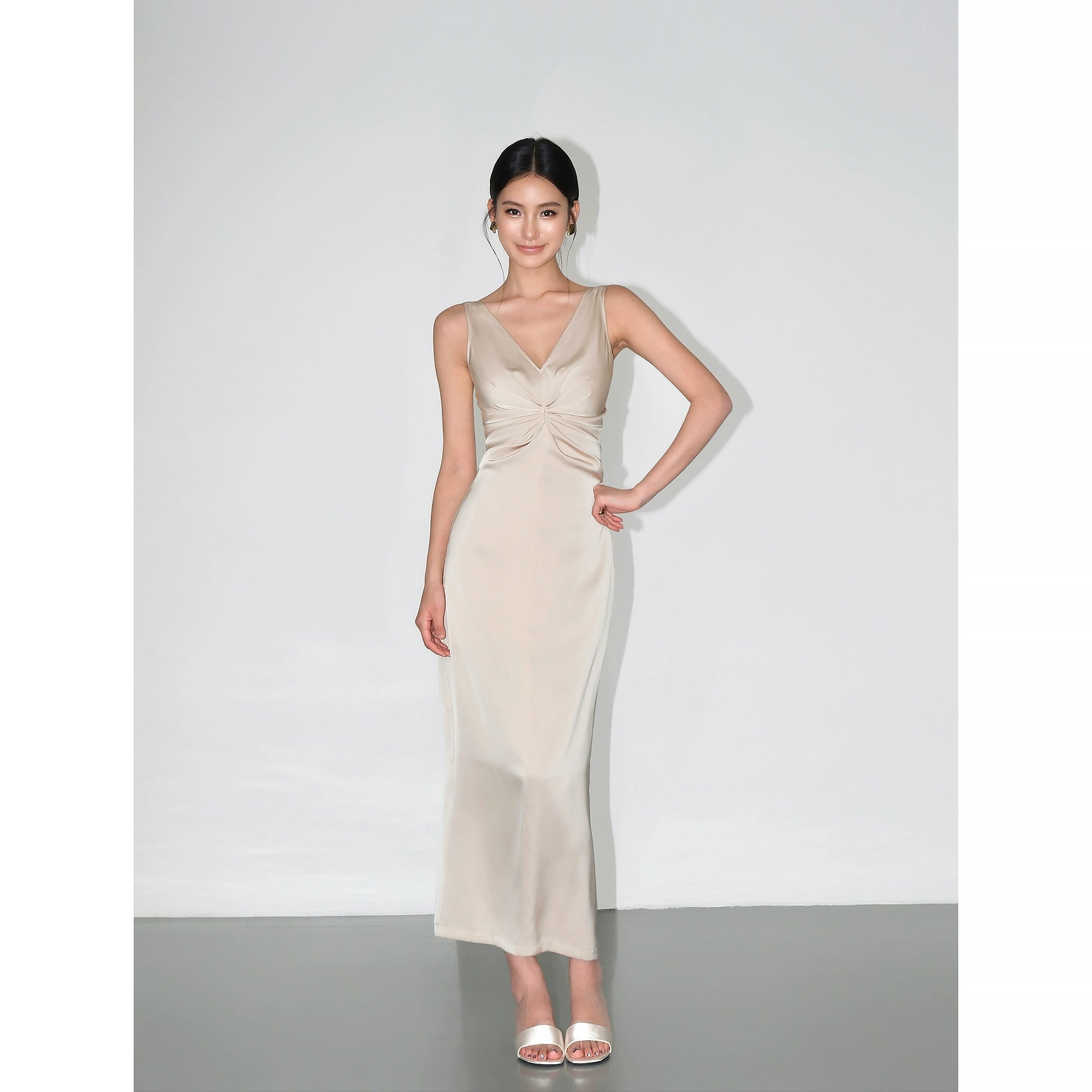 NEVA HU French V-neck Dress