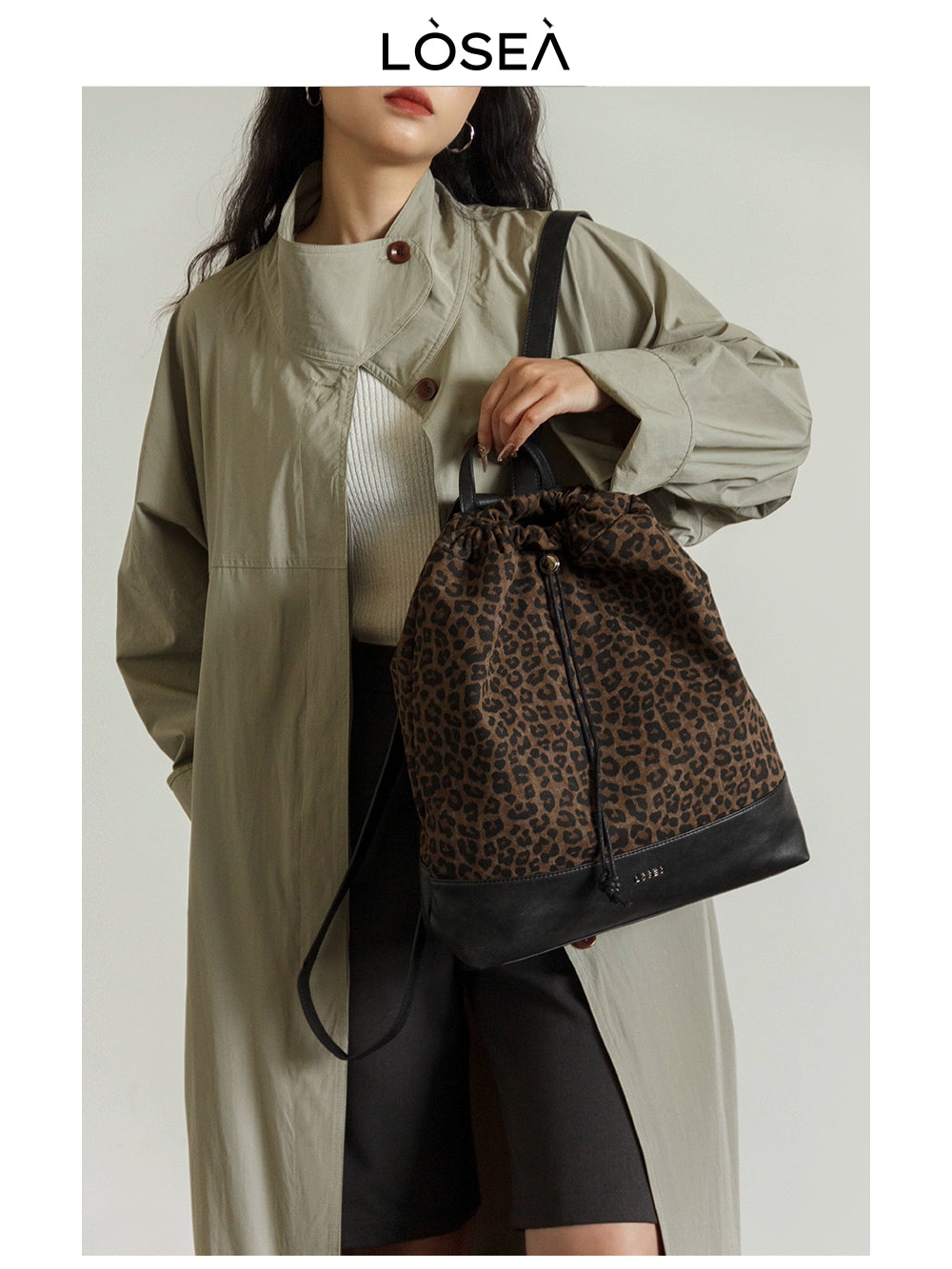 LOSEA Leopard Print Mountaineering Backpack