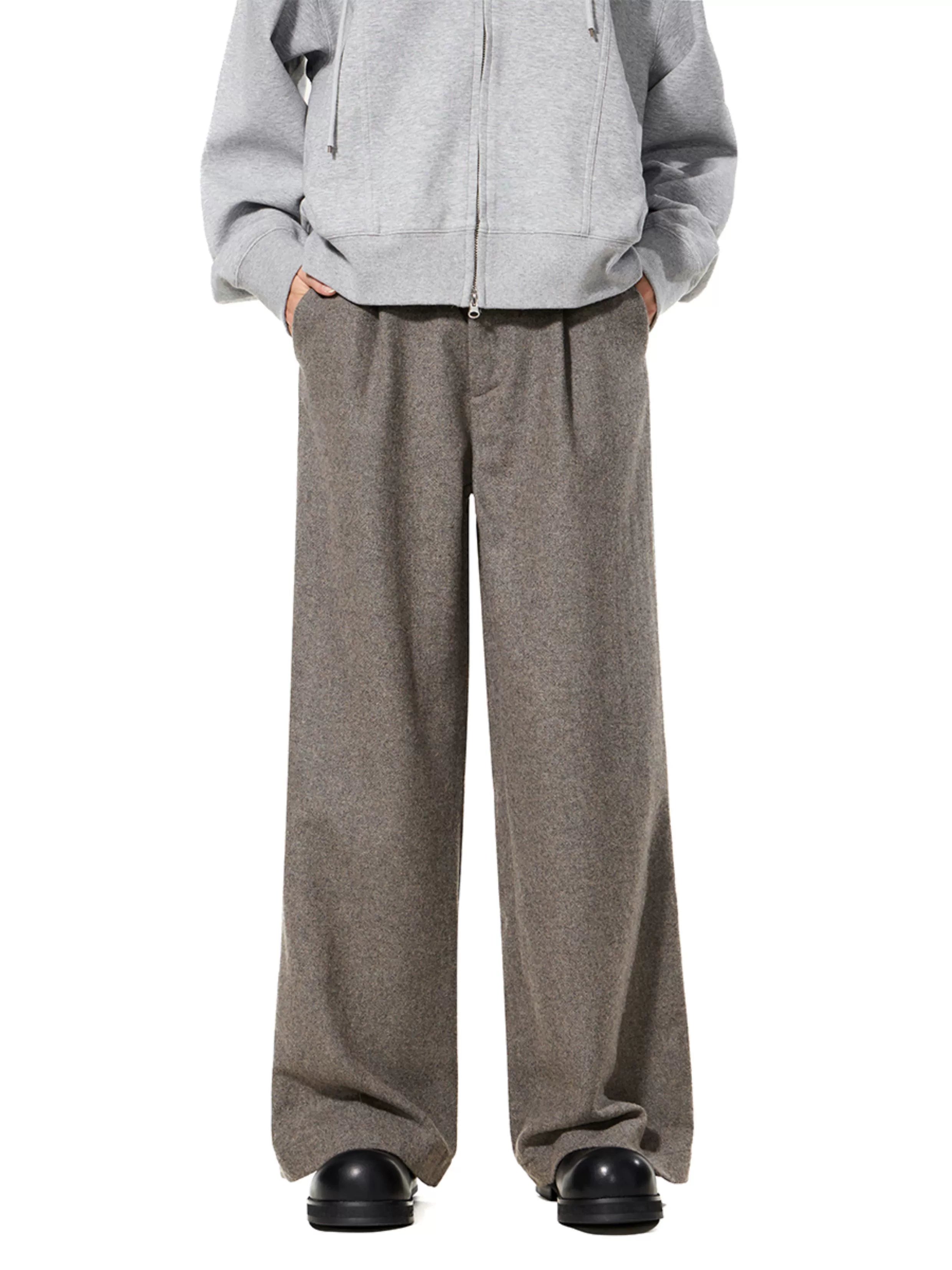 BTSG X Peoede 50% wool straight wide-leg Pants