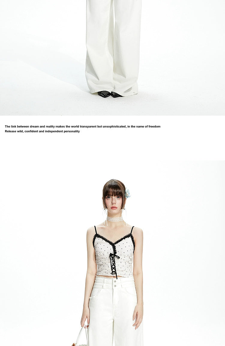 Imone Polka Dot Strap Lace Vest