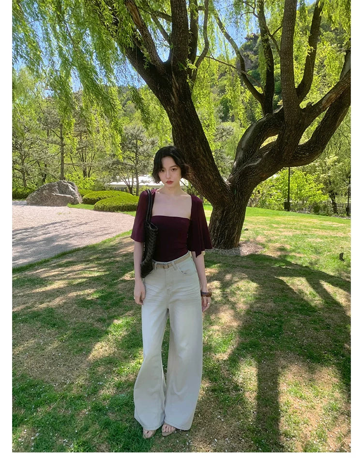 KELIFAN Stretch Slim Tube Top Cardigan Two-piece Set