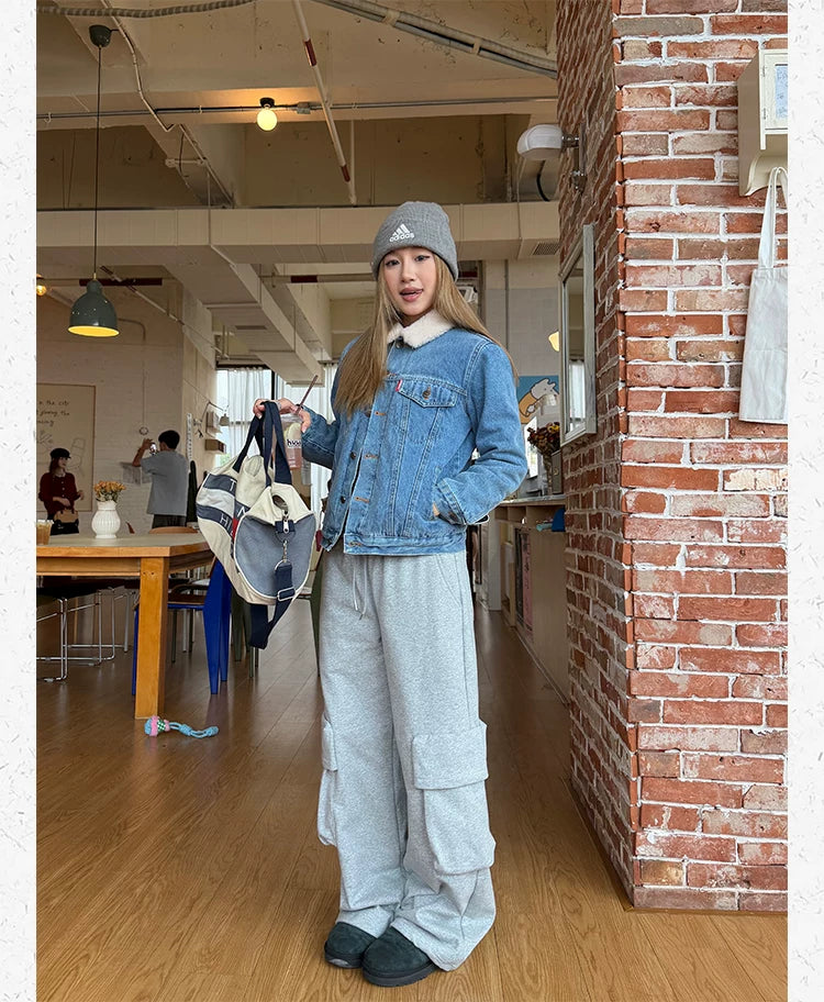 CCYE Terry Straight Loose Casual Wide-leg Pants
