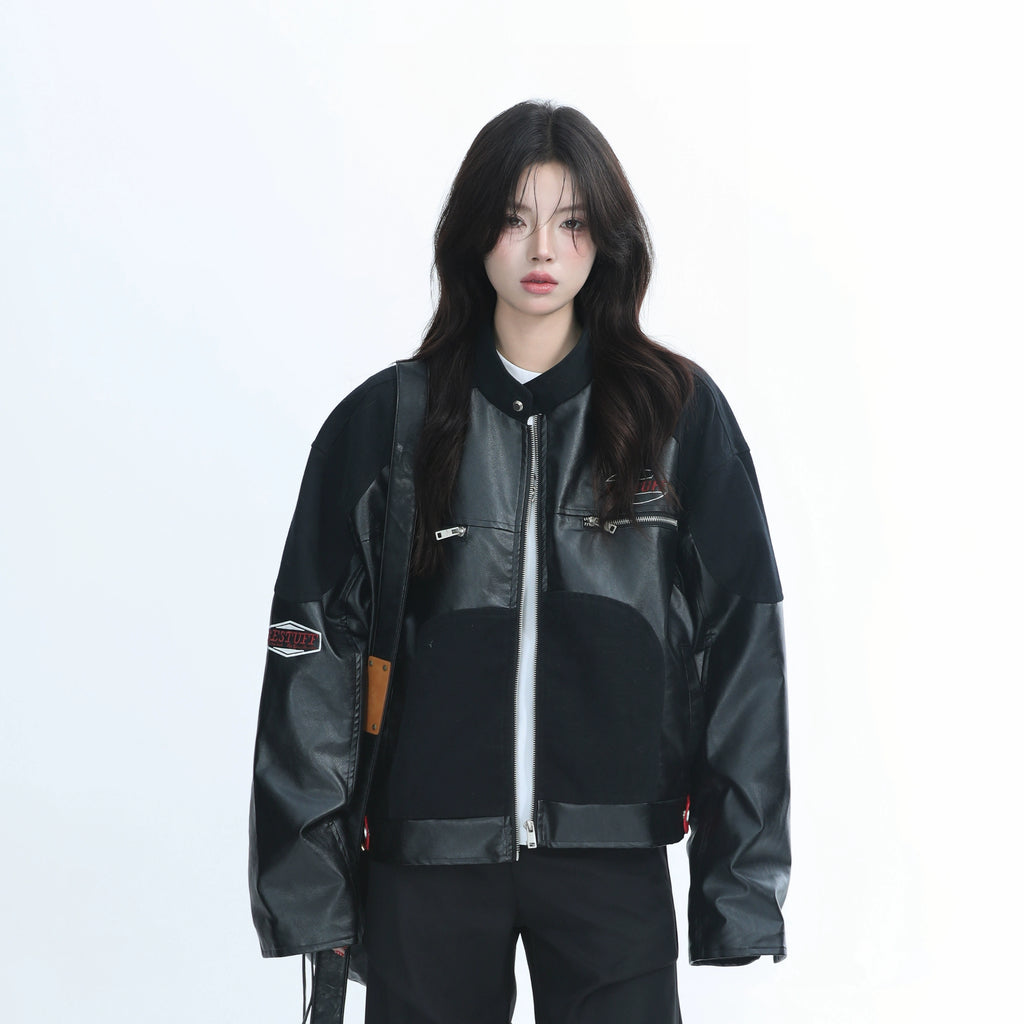 Zuocisankon Vintage Thickened Leather Jacket