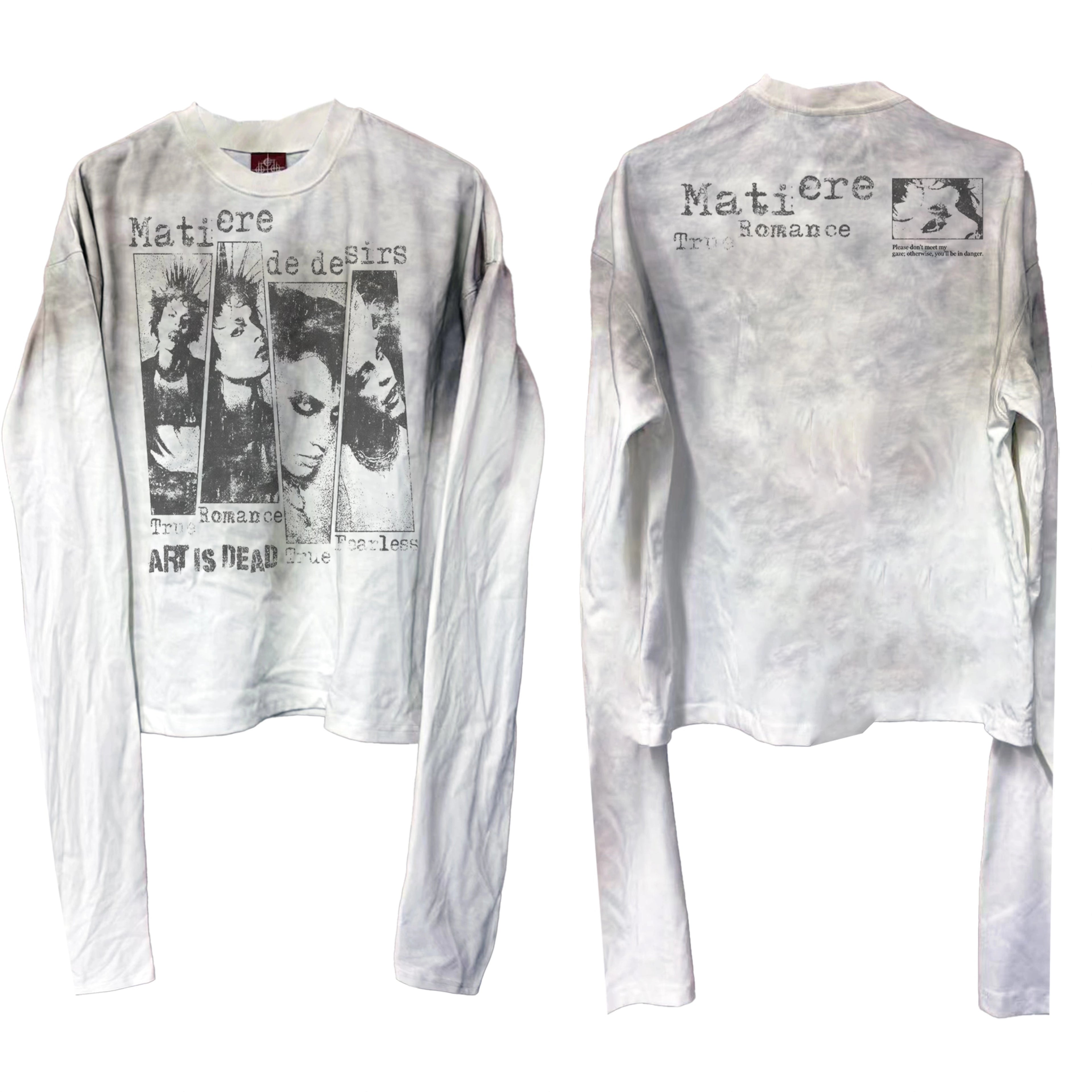 DETW Do Old Spray Dirty Punk Portrait Print Crew Neck Long Sleeve