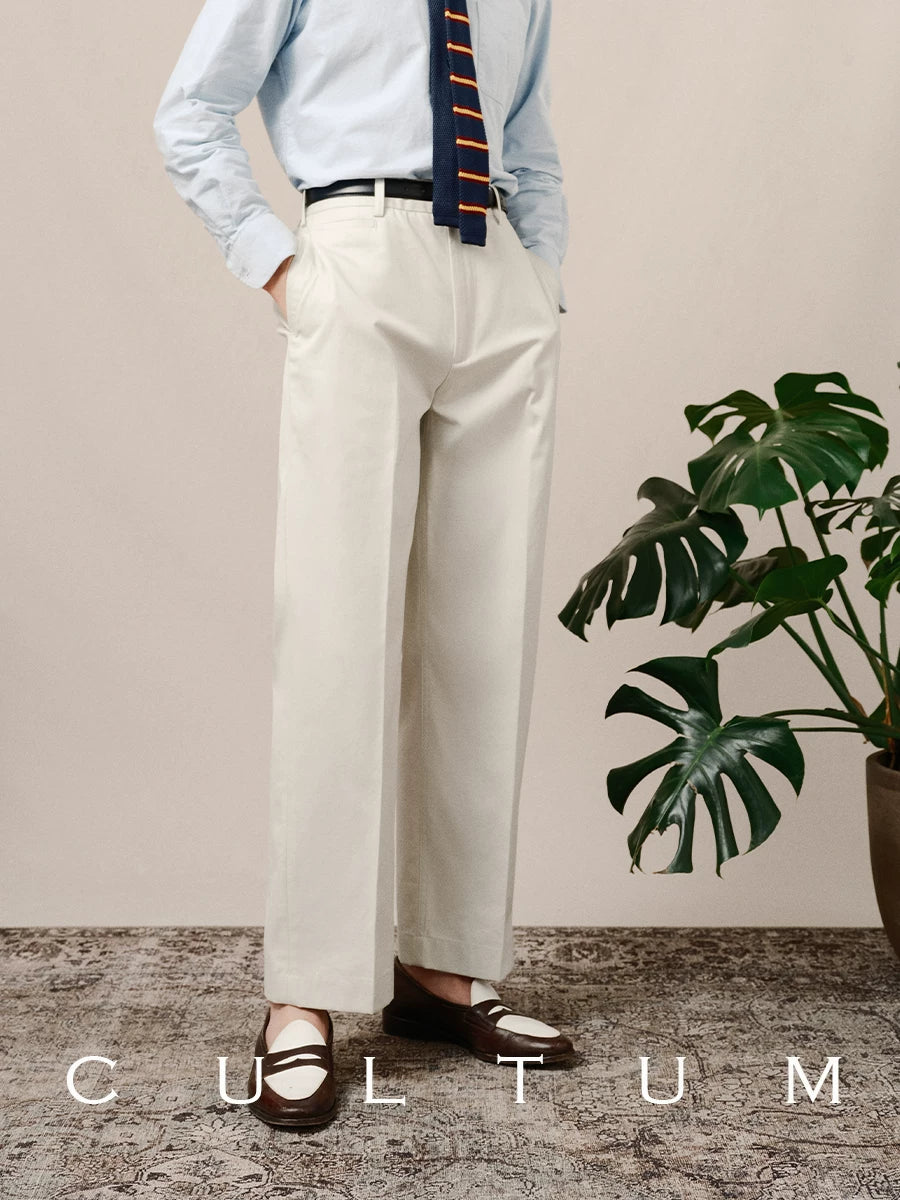 CULTUM High-waisted Pleated Casual Light Trousers