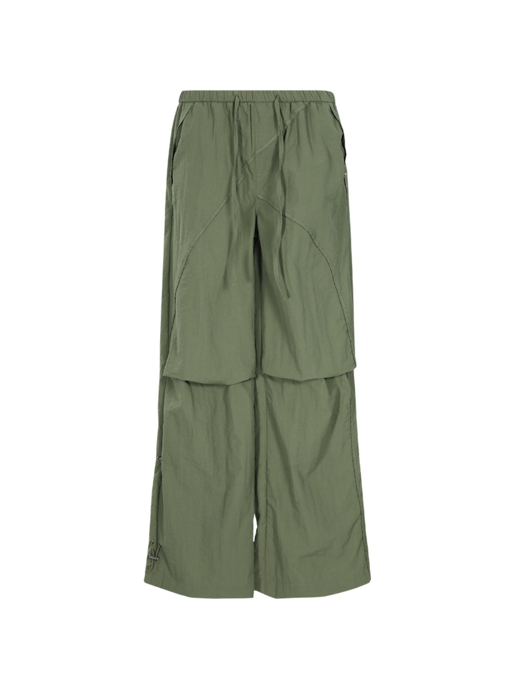 FUNKYFUN Pleated Texture Elastic Waist Casual Pants