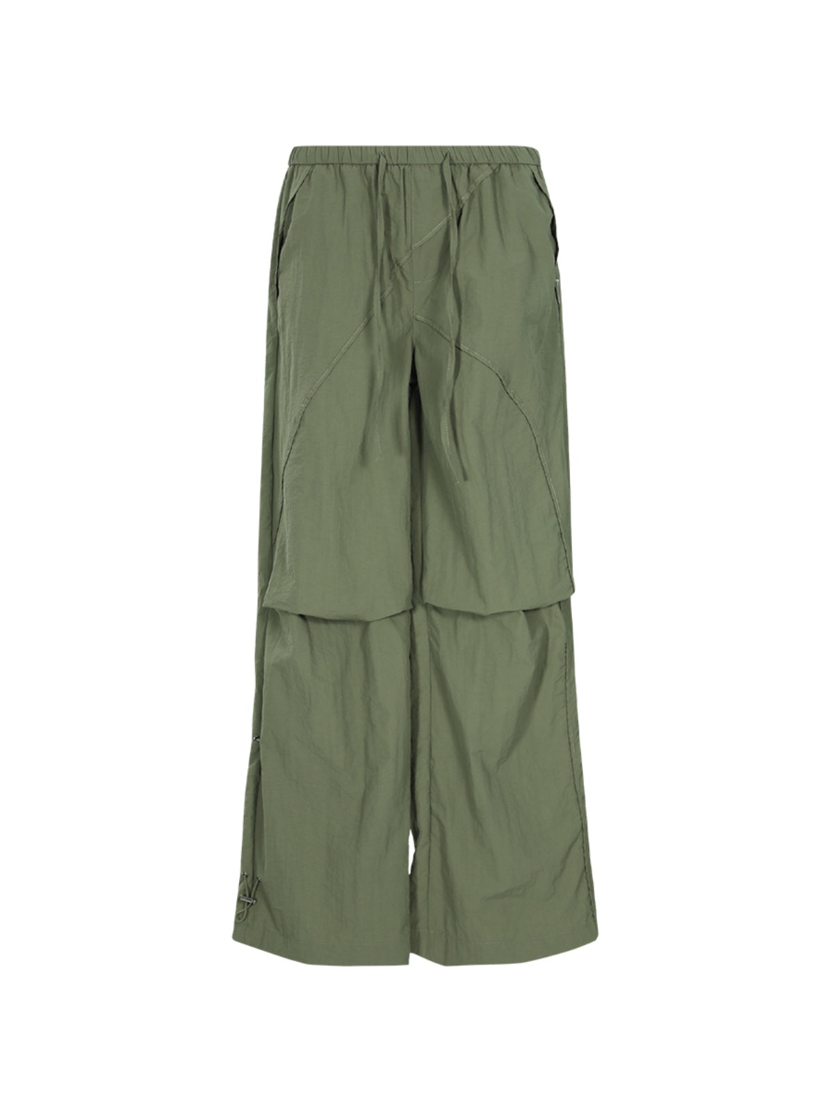 FUNKYFUN Pleated Texture Elastic Waist Casual Pants