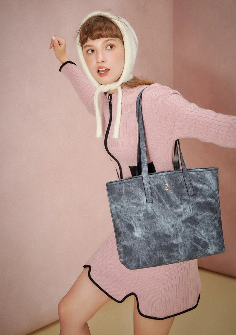 ANGELSKY Large Capacity Denim Tote Bag