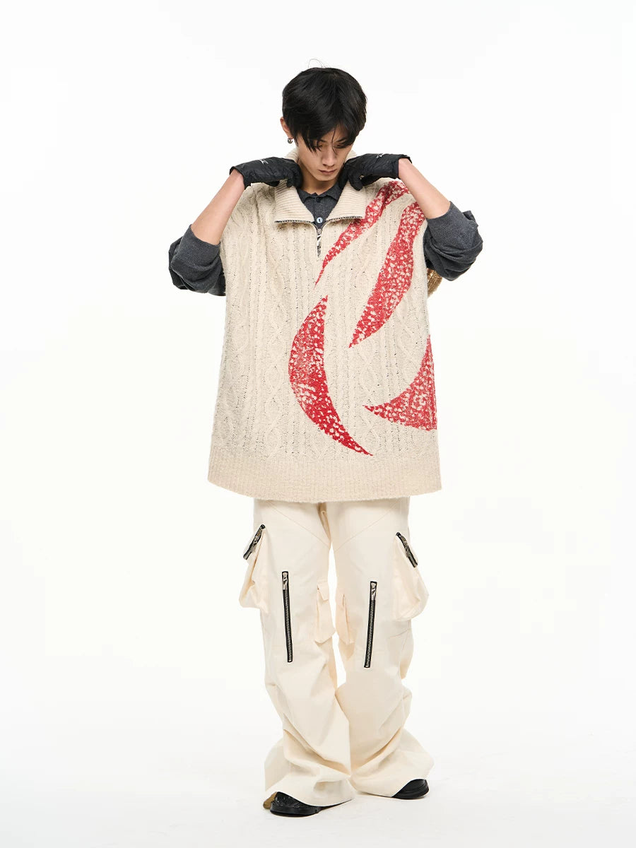 RELABEL Misplaced Printed Woven Sweater Vest