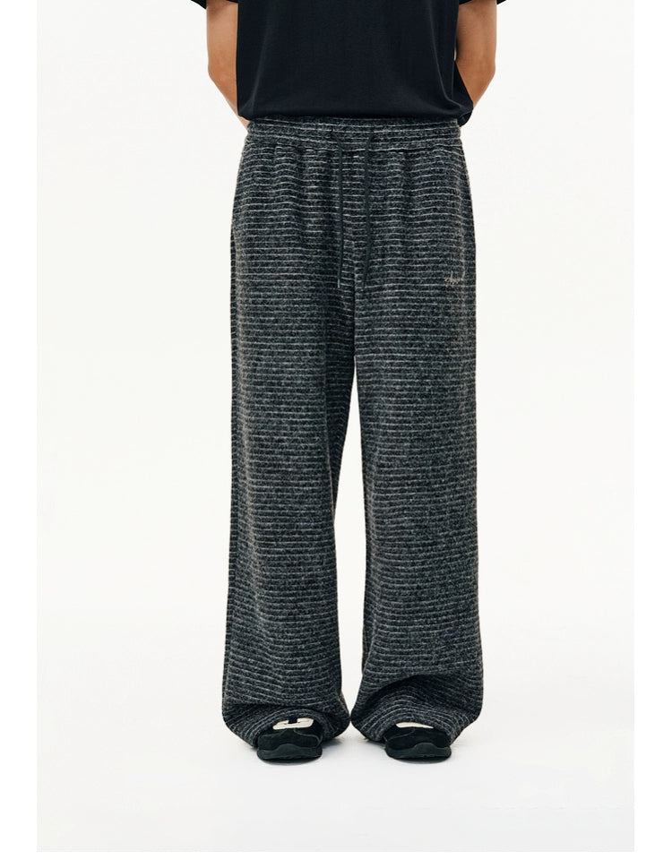 ATRY Striped Lazy Versatile Loose Straight Sweatpants