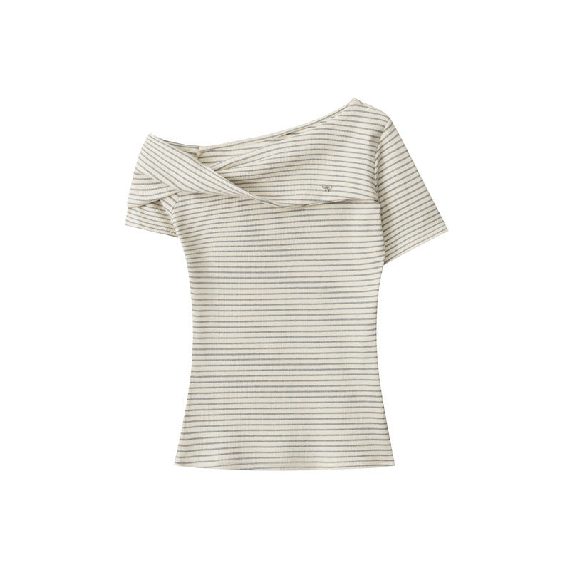 Nariele Kink Shoulder Sexy Pure Shoulder Tee