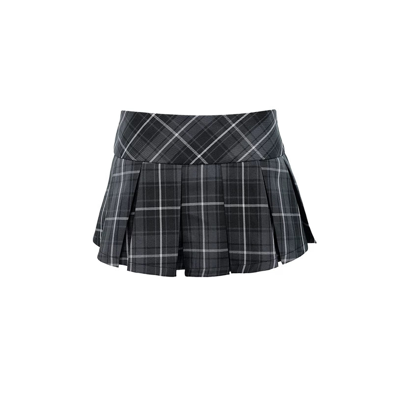 Audwyn Vintage Pleated Plaid Skirt