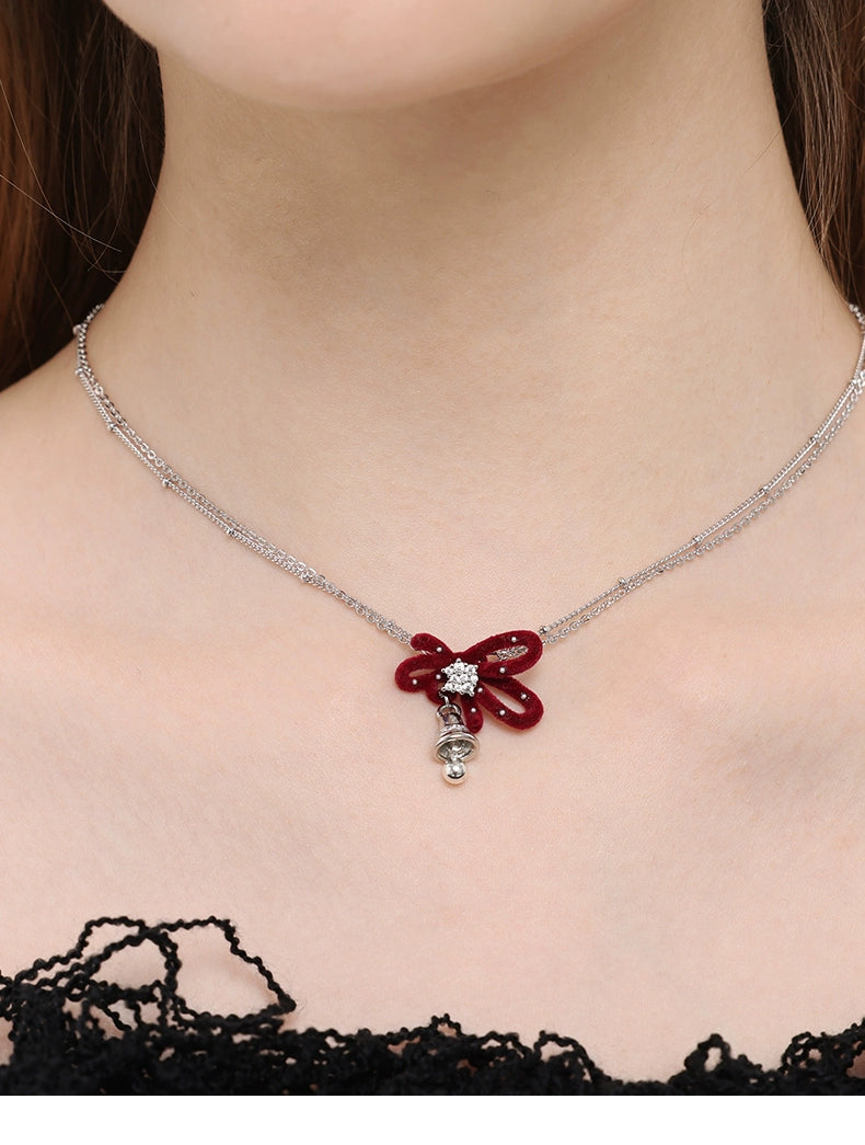 BULUBULU Bow Bell Double Clavicle Chain
