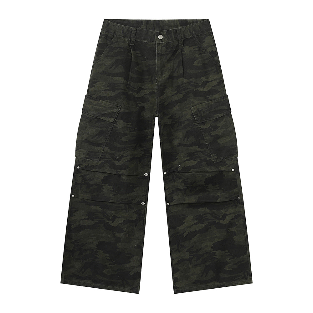 MTLCLOTHES Camouflage Loose and Versatile Jeans