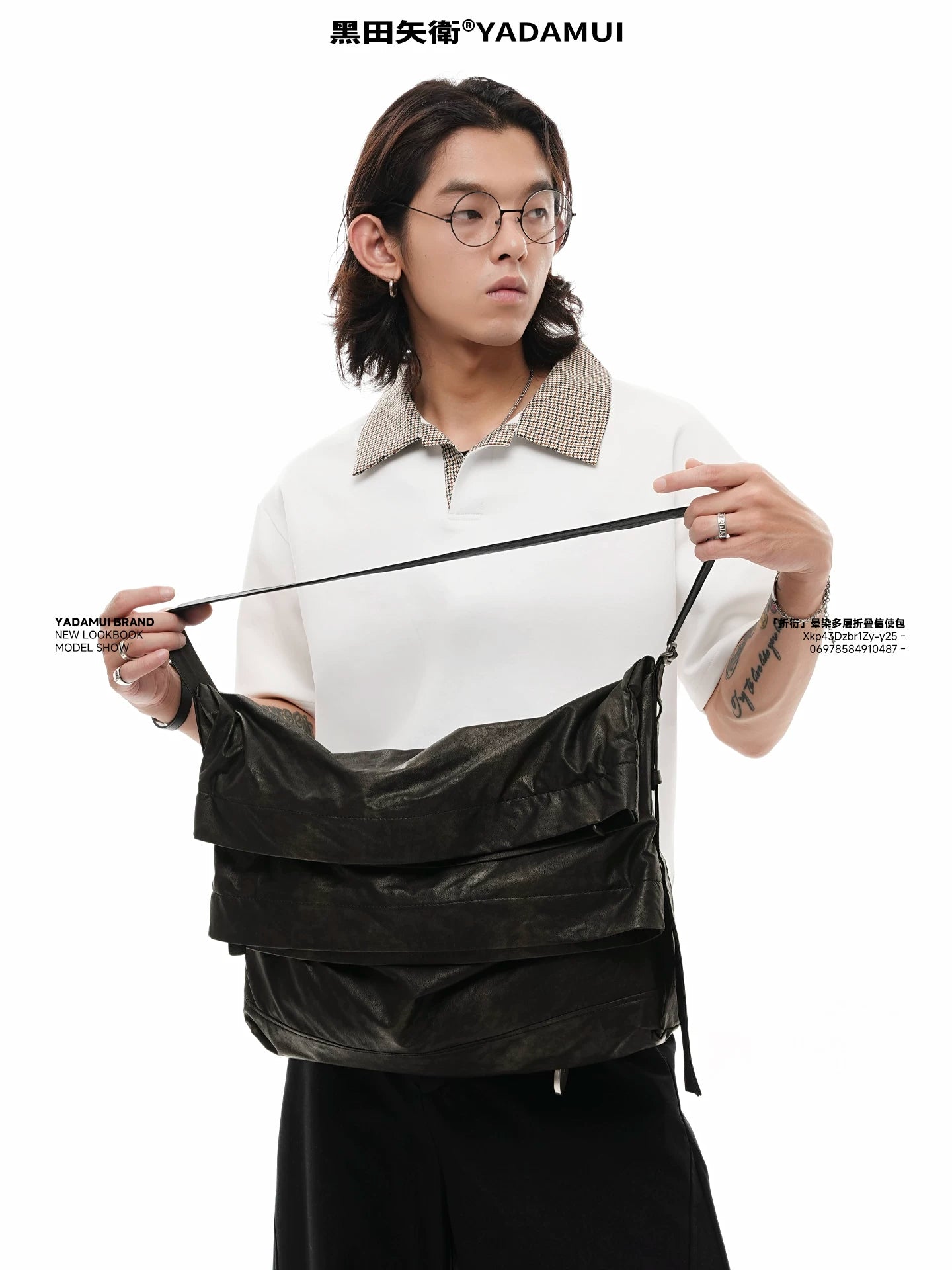 YADAMUI Multi-layer Folding Pleated Messenger Bag