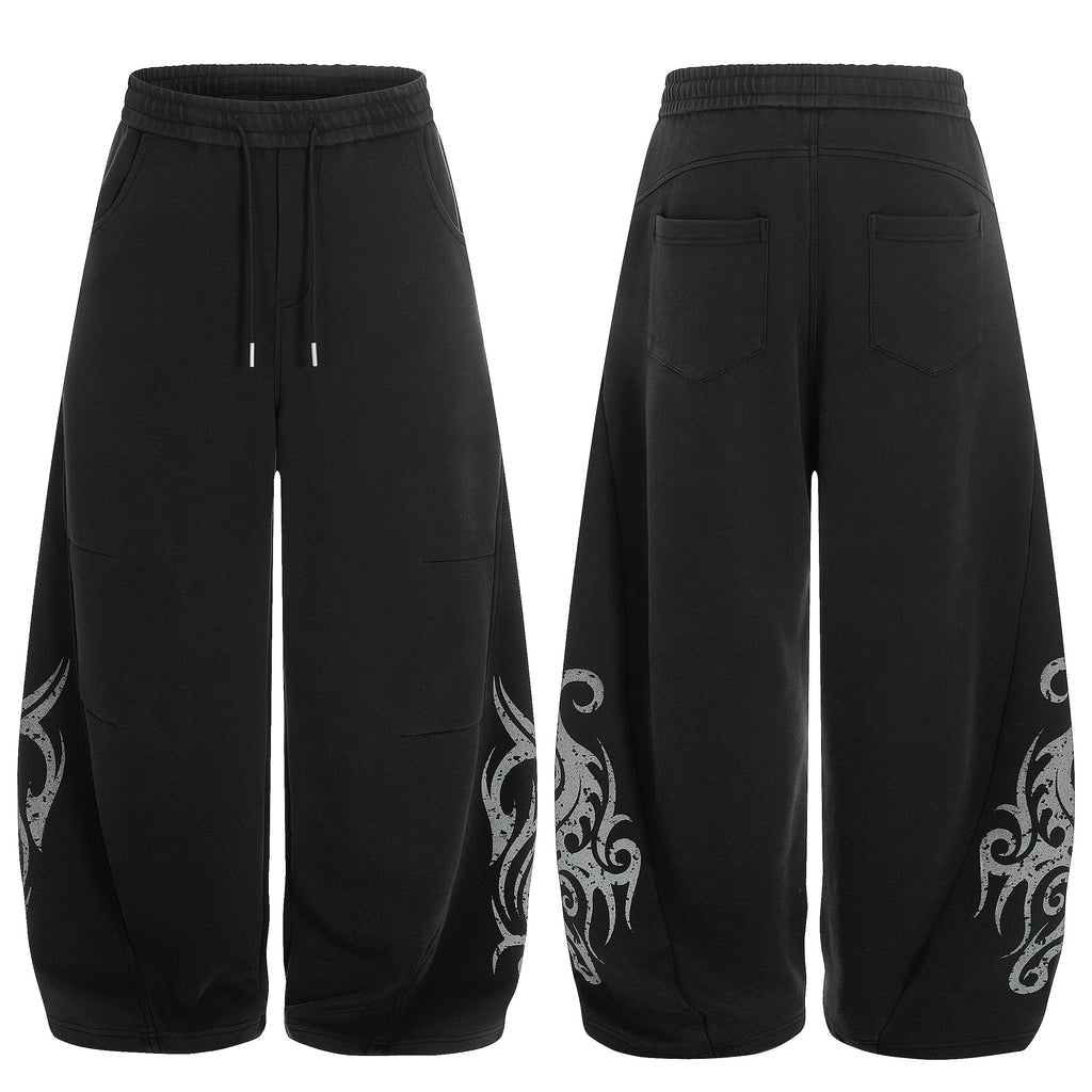 NOMANIAI Totem Print Scimitar Casual Sweatpants