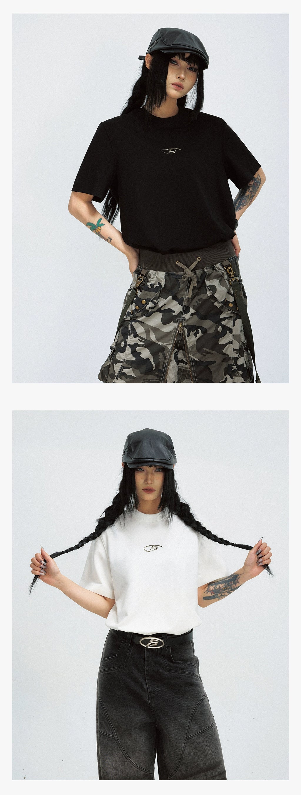 PEOPLESTYLE Simple Basic Metal Logo Tee