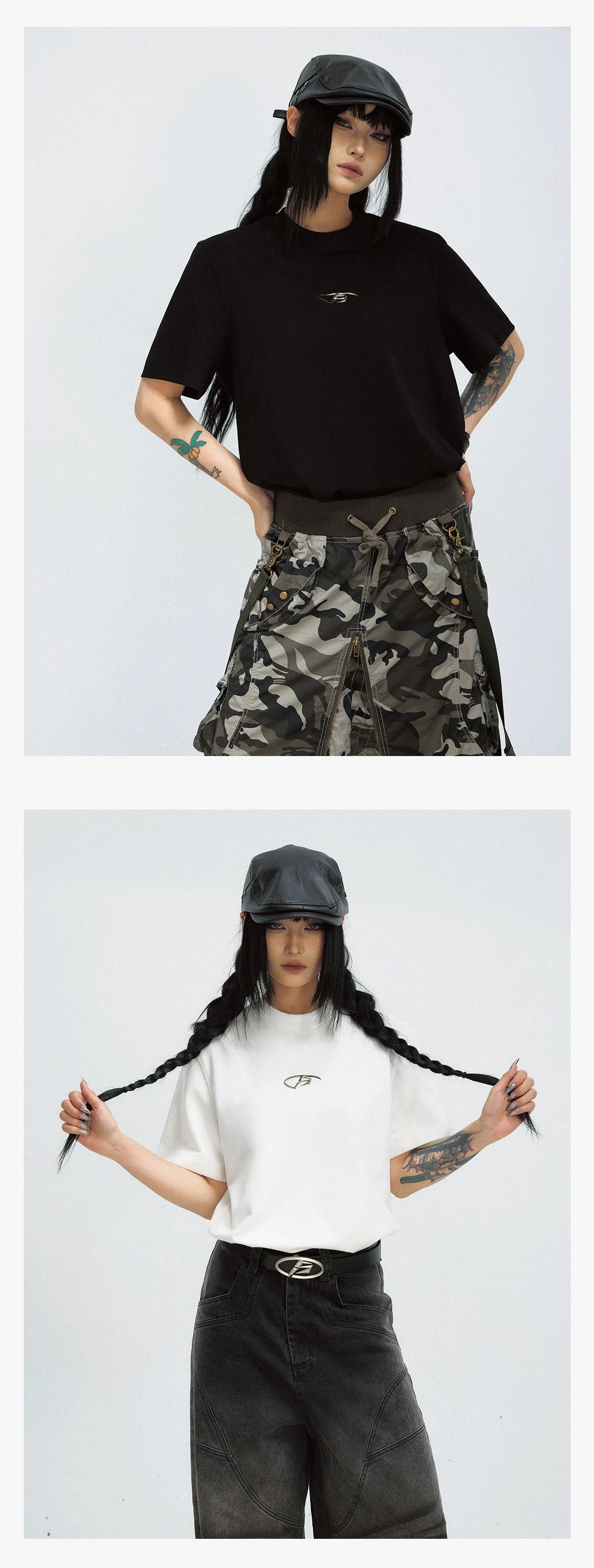PEOPLESTYLE Simple Basic Metal Logo Tee