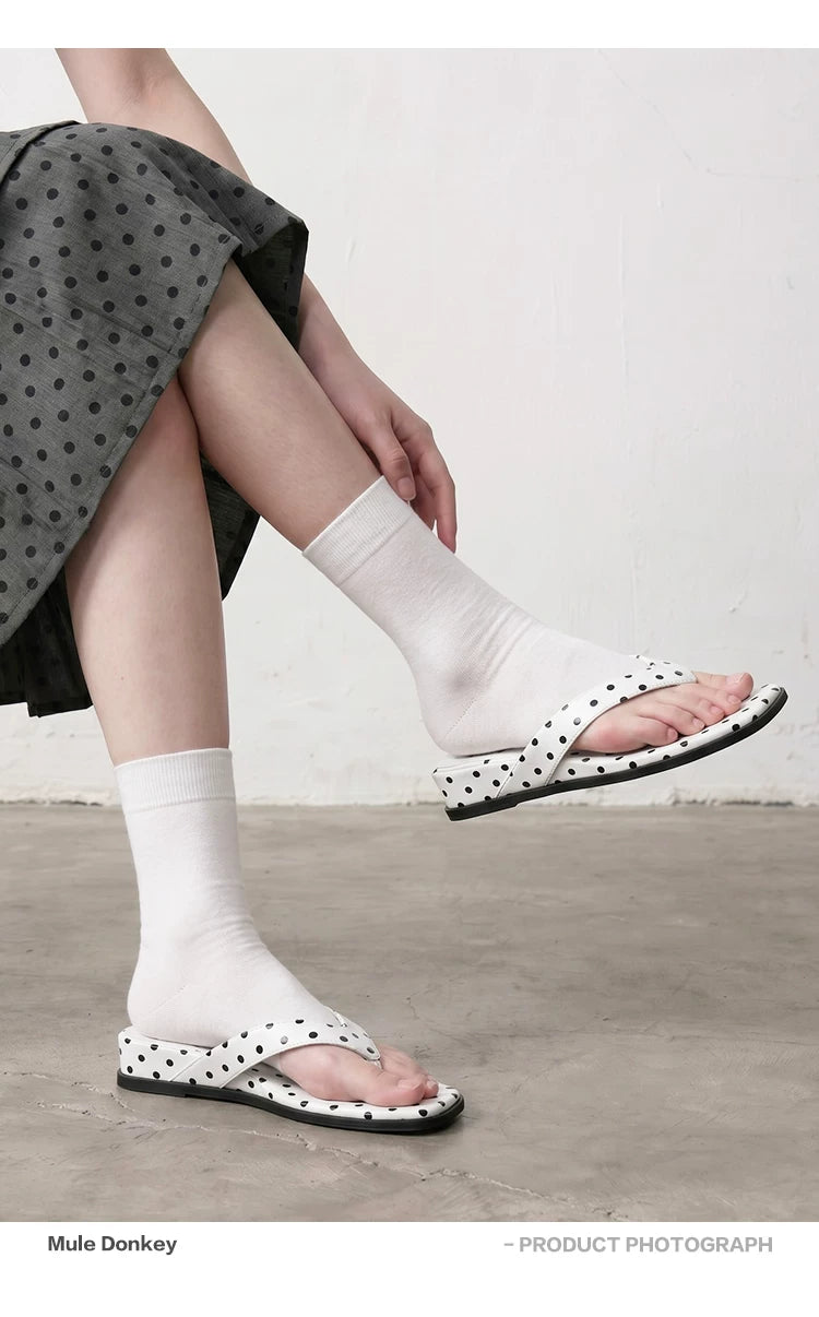 Donkey Polka Dot Wedge Heel Wear Platform Slippers