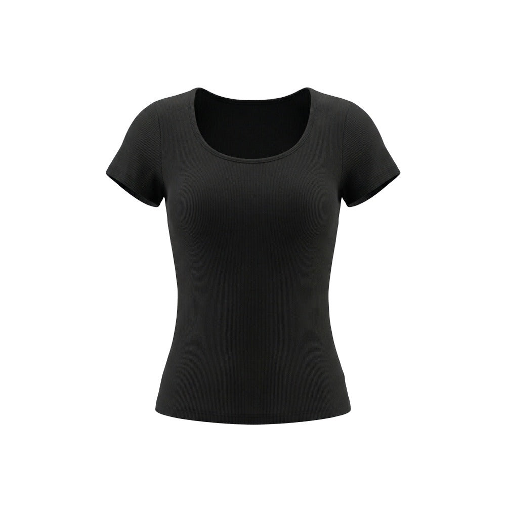 HeyHenry Square Neck Straight Shoulder Slim and Thin U Neck Tee