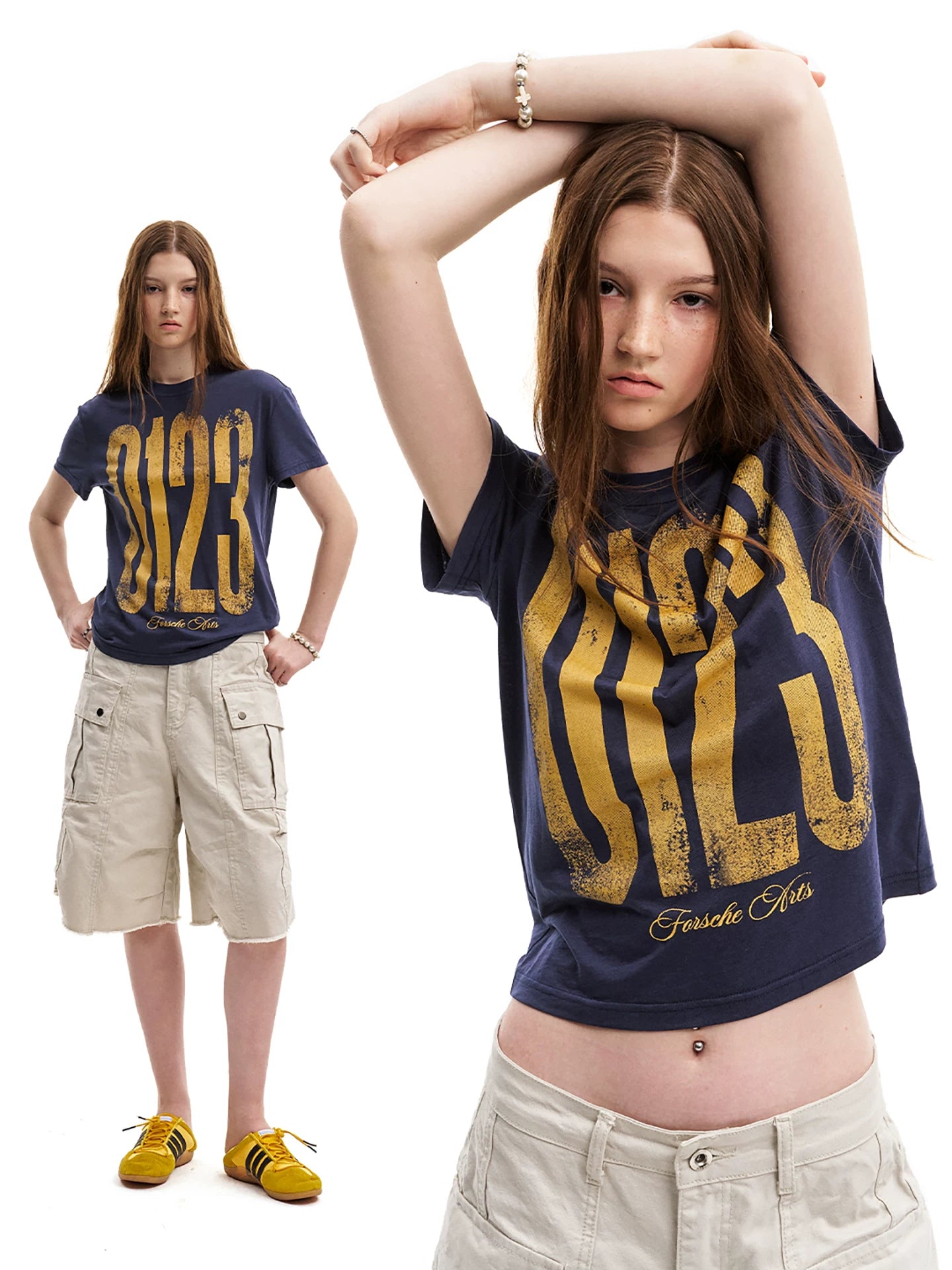 0123Start Retro Old Digital Spray Paint Printing Tee