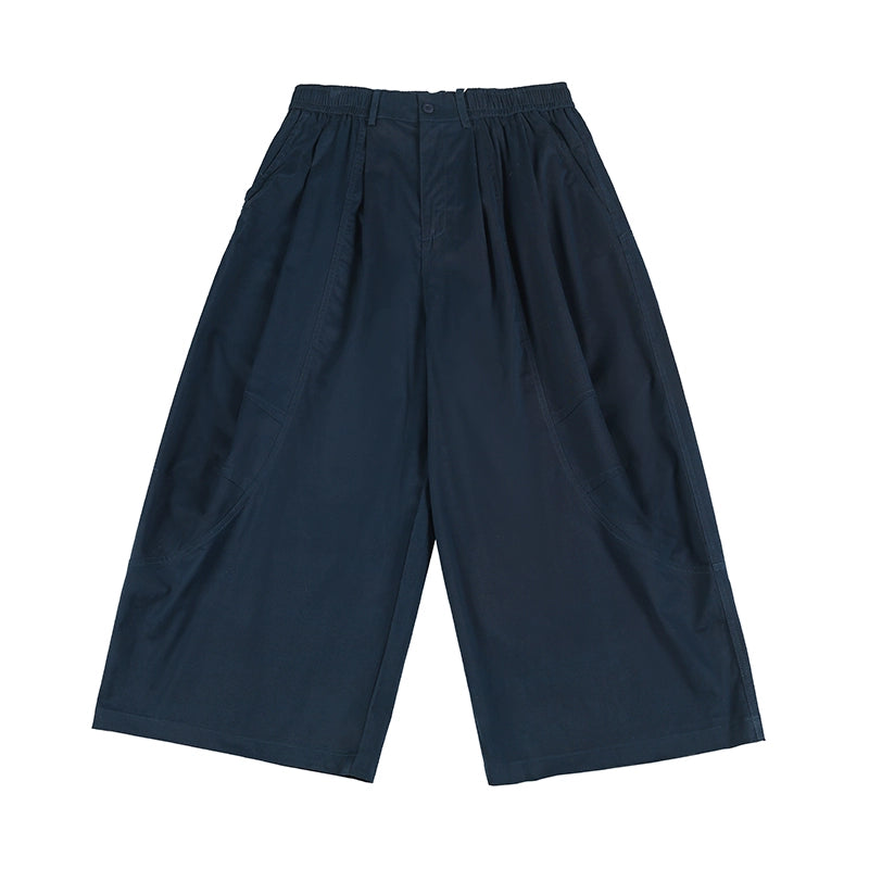 NOEARS Japanese Retro Loose-fitting Wide-leg Cropped Pants