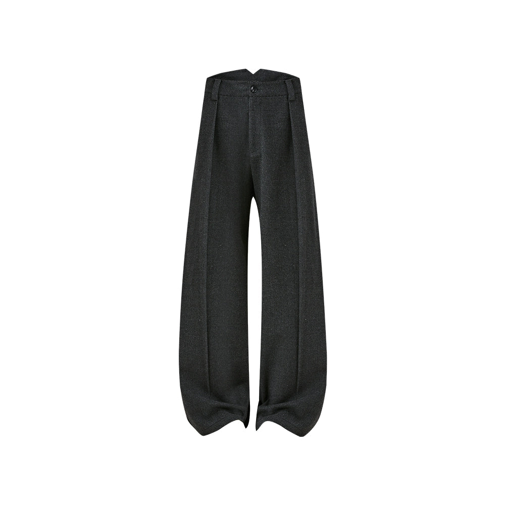 KREATE Tweed Pleated Slightly Wide A-shaped Casual Trousers