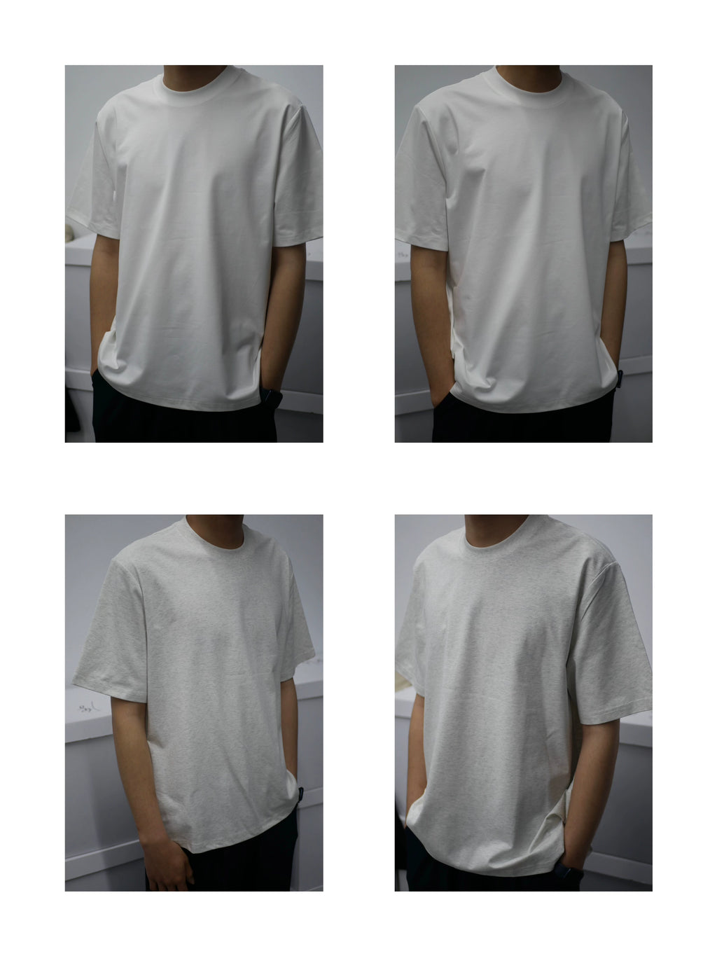 NO LOGO Small Neckline Short and Wide Casual Tee