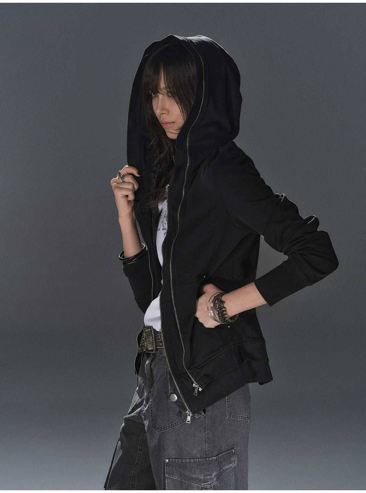 WearAndtear Slim-fit Hooded Thin Cardigan Sweater