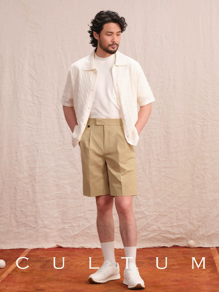 CULTUM Vintage High Waist Double-pleated Shorts