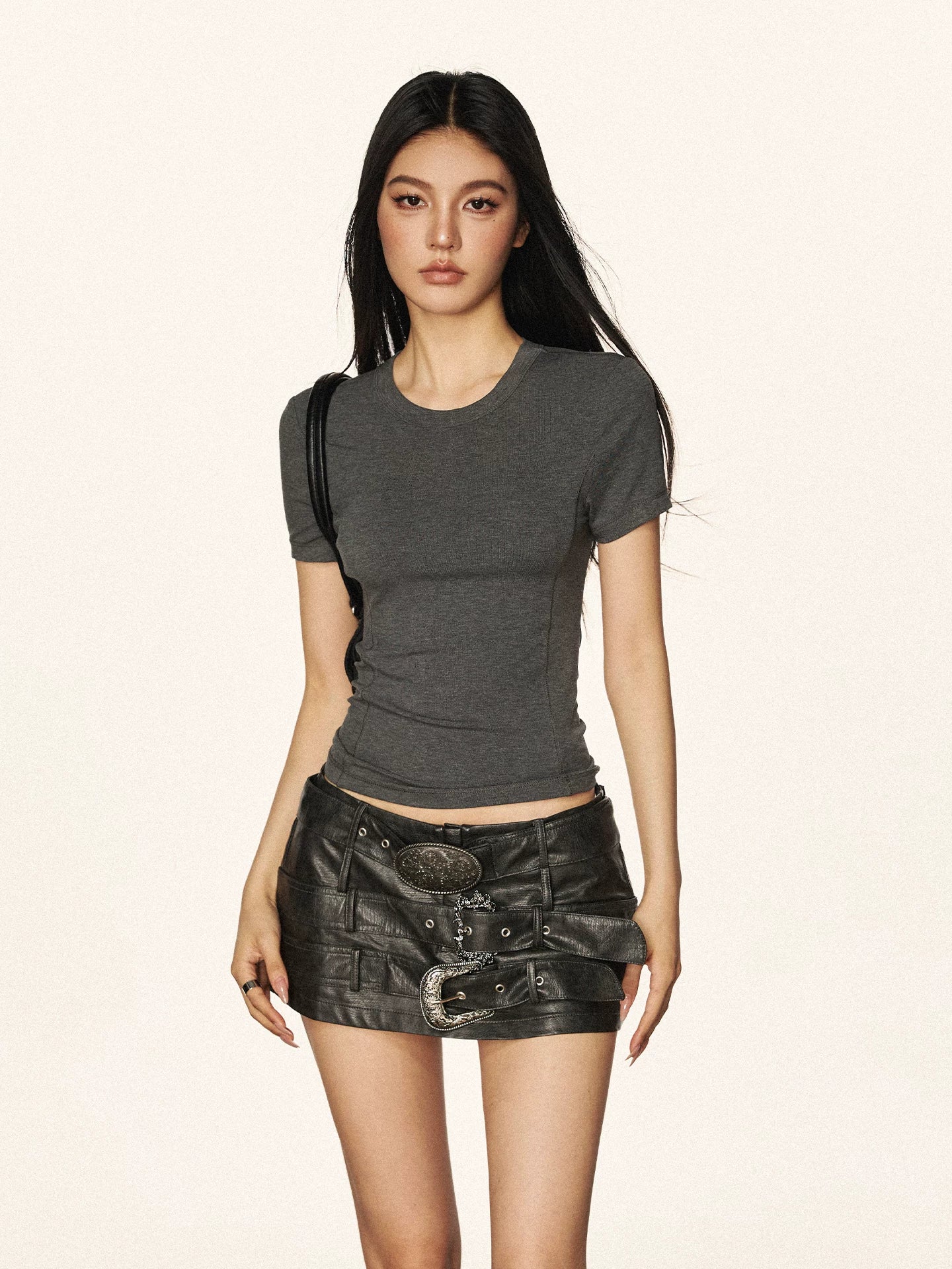 Cherry Melody | Vintage Slim-Fit Tencel Crew Neck Tee