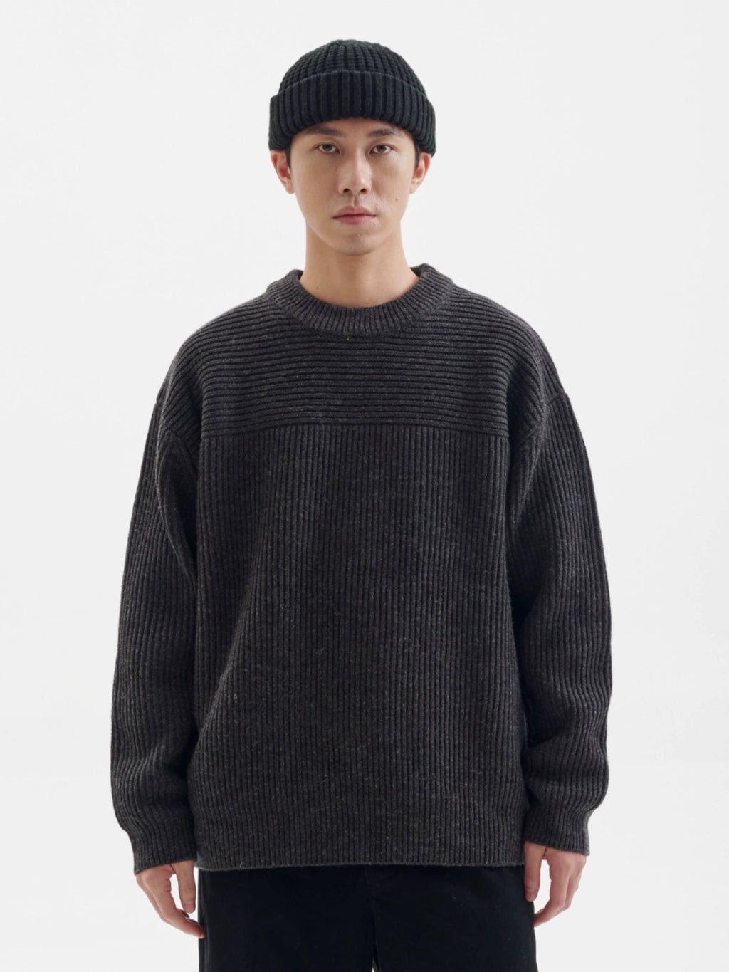 BUTTBILL 15% Sheep Wool Crew Neck Ingot Long Sleeve Sweater