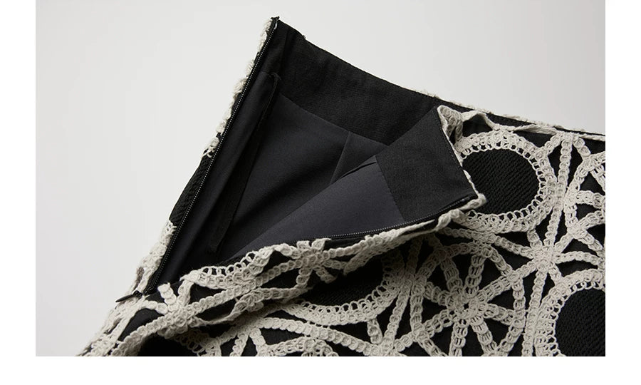 INDULGE Fringed Panelled Skirt