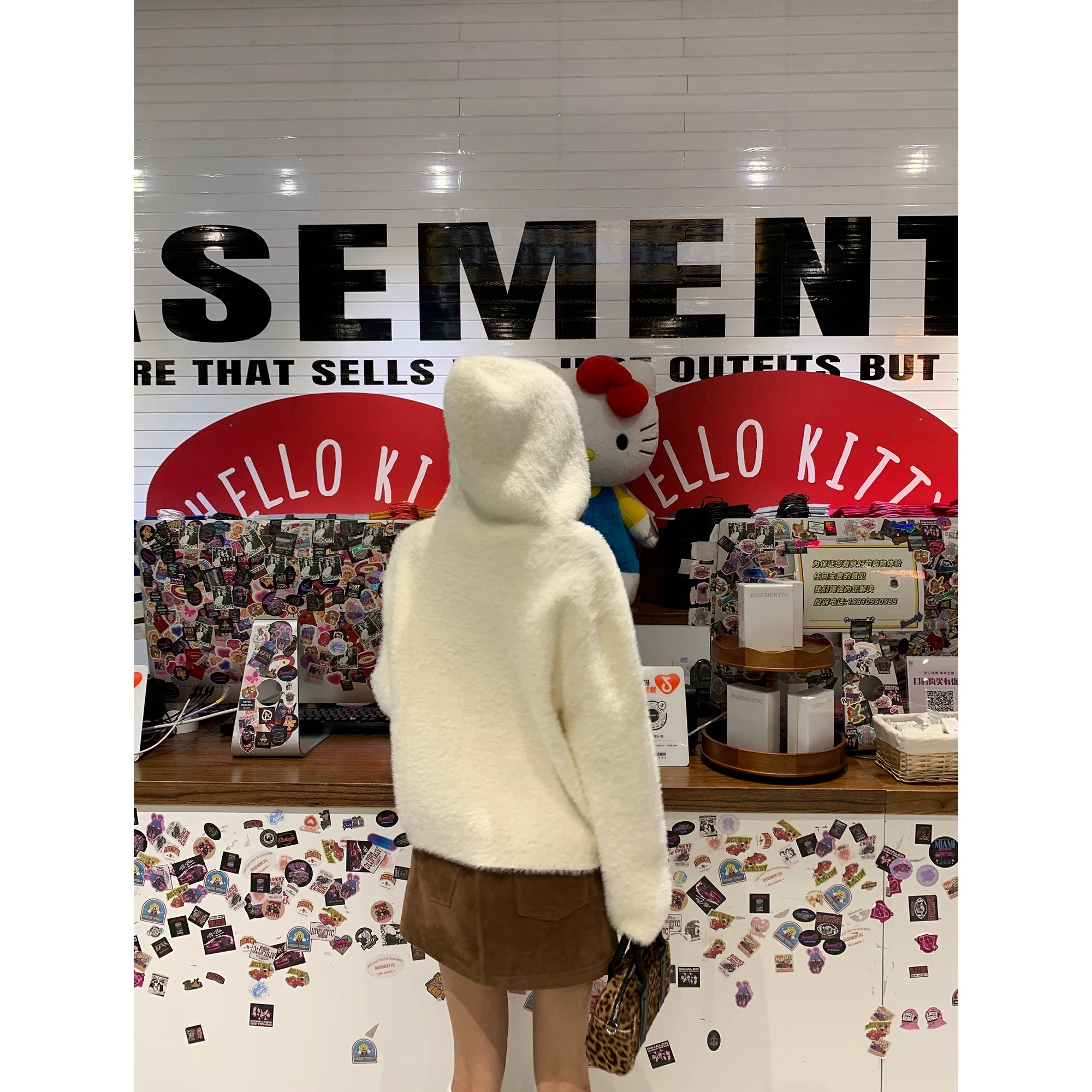 Pusumede Temperament Comfortable Hooded Warm Fluffy Jacket