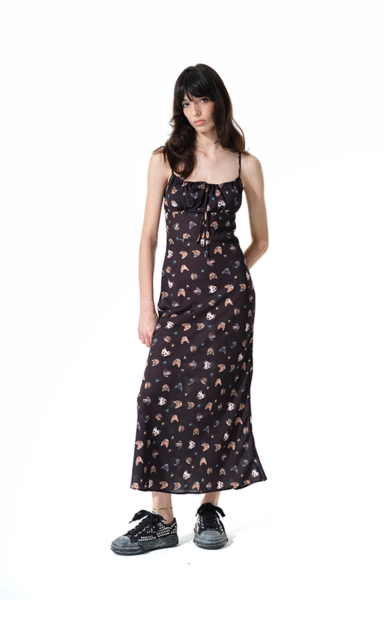 Two Little Guys Vintage Puppy Print Suspender Dress