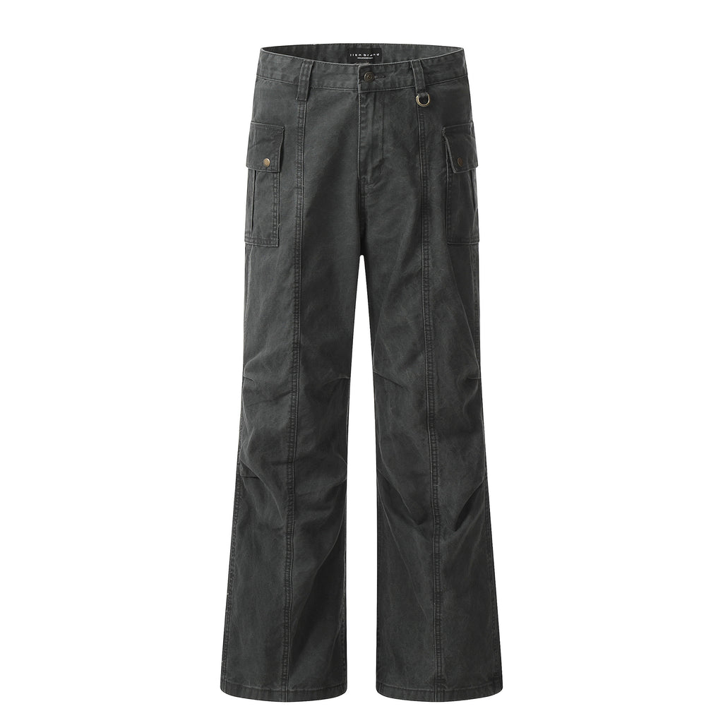 11KN Retro Straight-leg Micro-pull Overalls