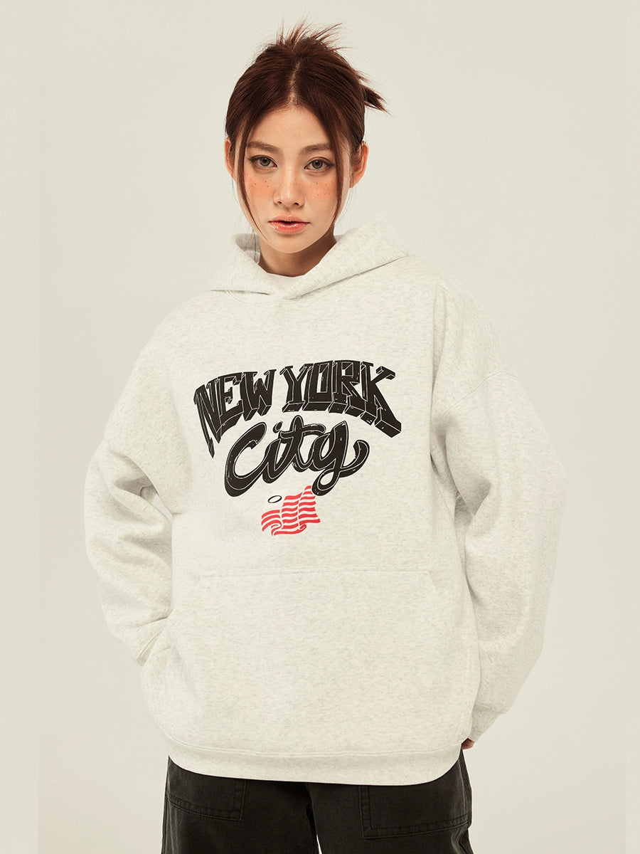 SOSE Vintage Hooded Suede Print Sweater