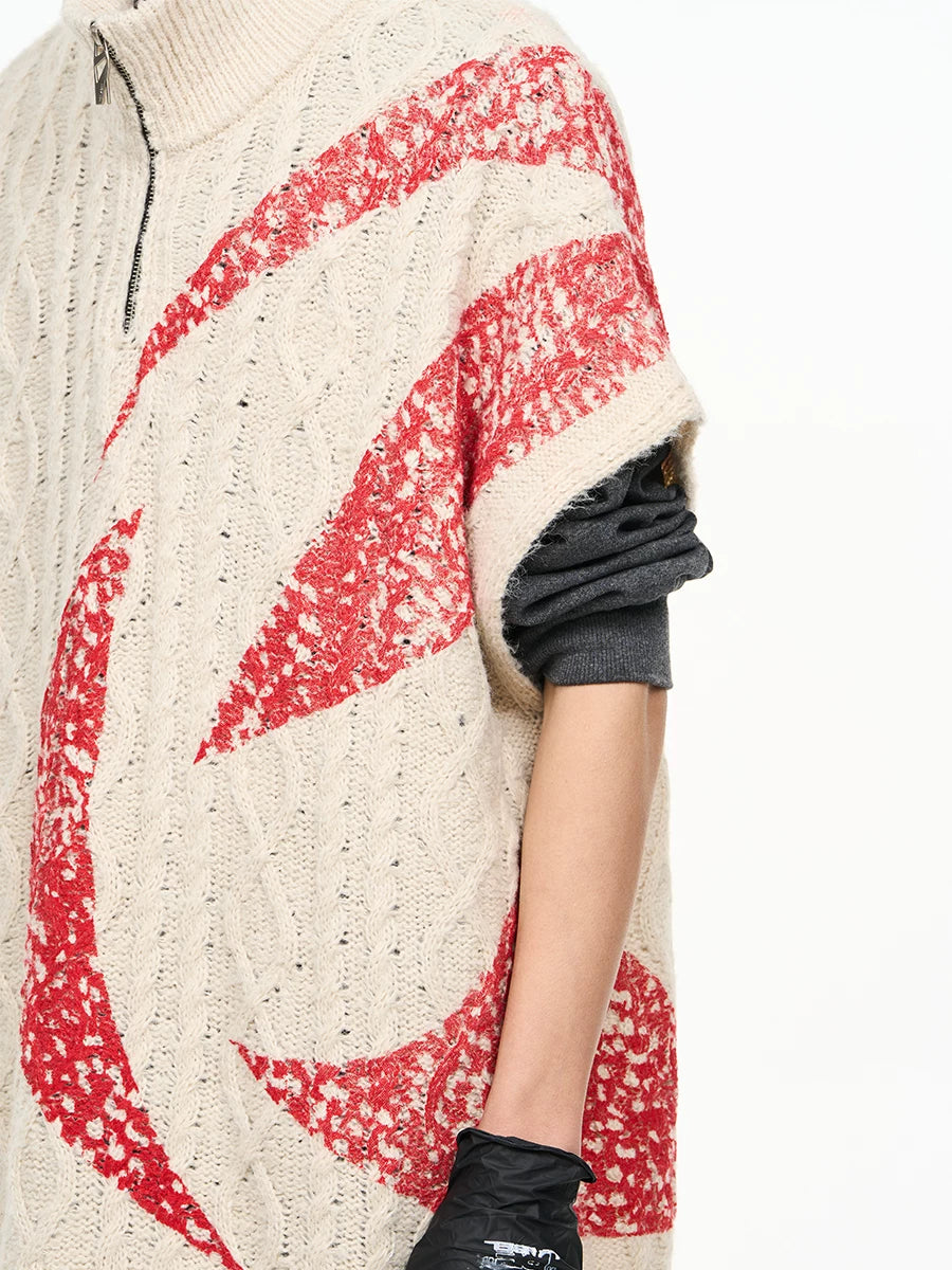 RELABEL Misplaced Printed Woven Sweater Vest