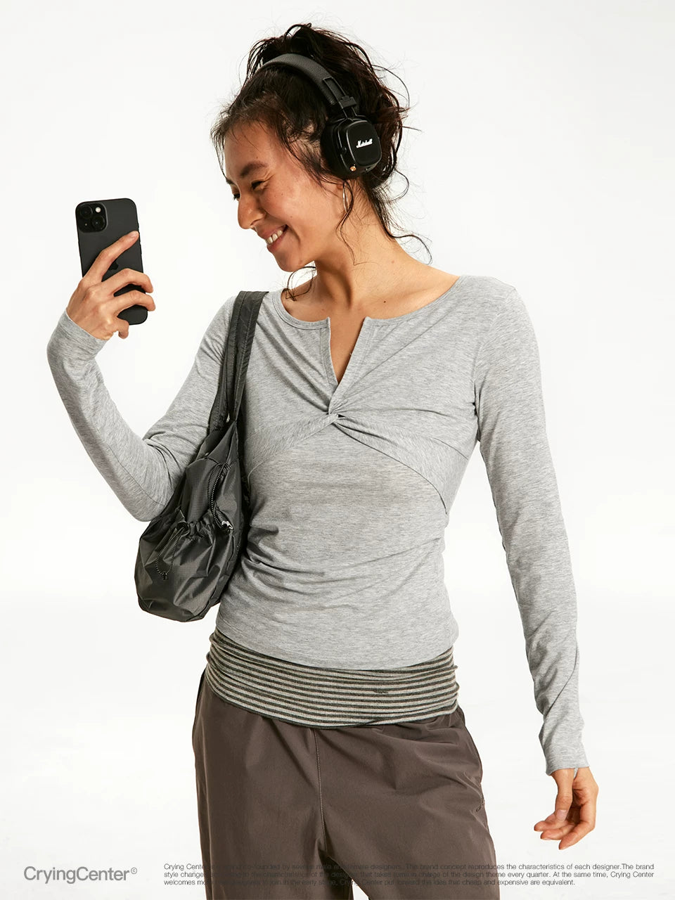 CryingCenter V-Neck Casual Slim Sleeve