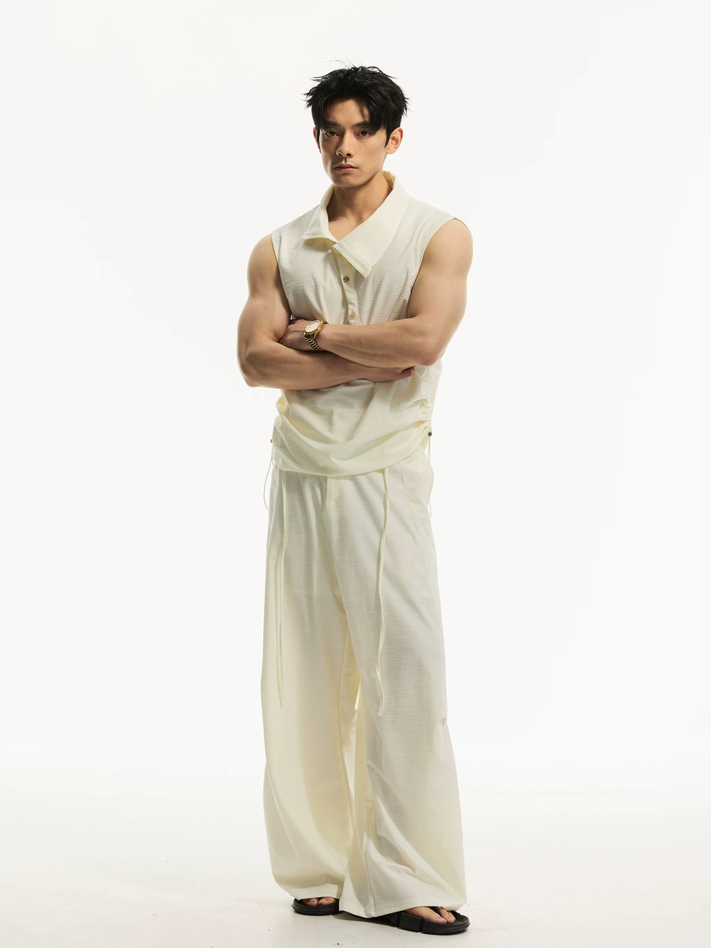 DAY NY Casual Pleated Waist Vest