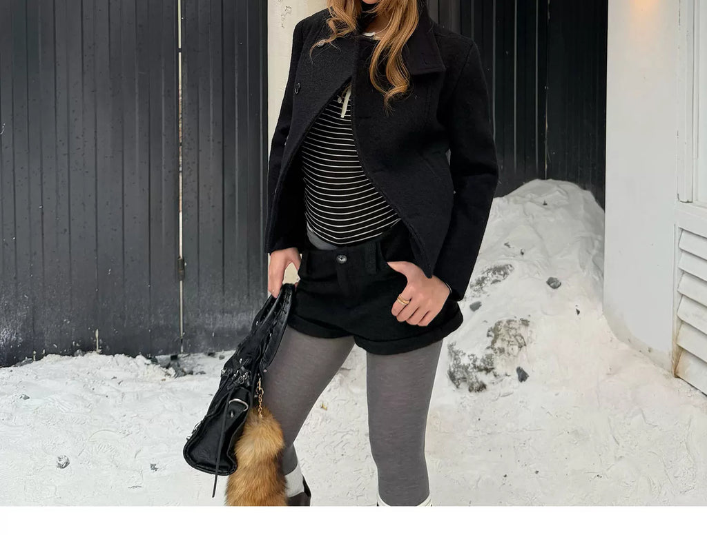 Audwyn 100 Wool Stand-Up Collar Skinny Versatile Coat